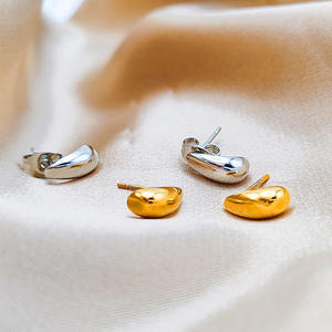 Drop Shaped Design <b>Earrings</b> Stainless Steel Gold <b>Silver</b> <b>Earrings</b> <b>for</b> <b>Women</b> Uionen 452 - Product Image 3