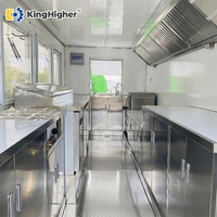 Remorque alimentaire mobile personnalisée entièrement équipée, camion de cuisine commercial carré, cuisine mobile pour BBQ de rue, café, boulangerie