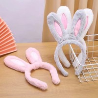 Serre-tête en peluche avec oreilles de lapin de dessin animé mignonnes pour femmes et filles, idéal pour les décorations de fête de Pâques et les accessoires de photographie