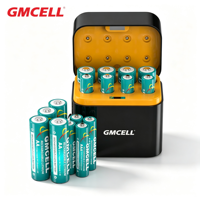 بطاريات ليثيوم أيون قابلة لإعادة الشحن GMCELL بجهد 1.5 فولت وسعة عالية للاستخدام المنزلي