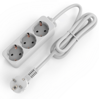 Multiprise industrielle intelligente en PVC, 3 prises CA, disjoncteur différentiel (GFCI), ports USB, prise standard UE, portable