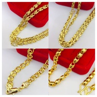 Collier Chaîne Maillon Pur Minimaliste Plaqué Or 24 Carats Couleur Cuivre en Gros de Dubaï XUPING