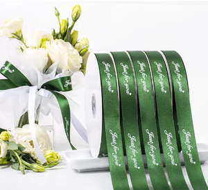 Cinta de grogrén personalizada con monograma y patrón de tela en rollo para empaque de recuerdos de despedida de soltera - Product Image 1