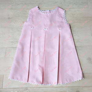 Abito da Festa per Bambina con Pieghe Blu Rac Ric, Senza Maniche, per l'Estate, <span class=keywords><strong>Elegante</strong></span> <span class=keywords><strong>Vestito</strong></span> in Tessuto Tinta Unita - Product Image 3