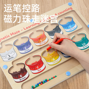 Từ Mê Cung đi bộ hạt trẻ em câu đố Tập trung đào tạo đồ chơi từ tính bé thực hành chú ý - Product Image 4