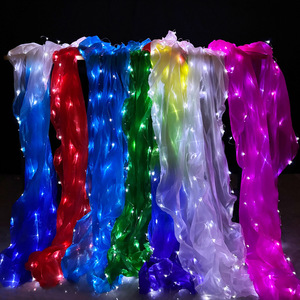 Khiêu Vũ LED lụa người hâm mộ của phụ nữ LED ánh sáng 1 cặp Đảng Mạng Che Mặt hiệu suất đạo cụ trang phục gấp lãng mạn chủ đề - Product Image 2