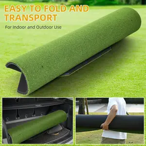 Top-Notch 5x5ft 15Mm Dik Kunstgras Achthoek Golf Slagmat Anti-Slip Bodem Indoor/Outdoor Putting Green Swing Trainer