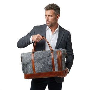 Bolsa de Viaje Plegable de Cuero Vacuno de Lujo Personalizada, Bolsa de Fin de Semana Hecha a Mano de Cuero Auténtico Vintage, Equipaje de Viaje de 20 Pulgadas - Product Image 5