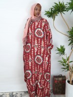 Siap Kirim 2026 Gaun Muslim Baru Motif Batik Vintage Lengan Panjang Model Kaftan Pengiriman Cepat Dalam 7 Hari