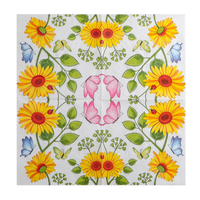 Großhandel Maßgefertigte Blumen- und Blattmuster Bedruckte Partyservietten 330mm*330mm 2-lagige Cocktail-Papierservietten für Zuhause und Gastronomie