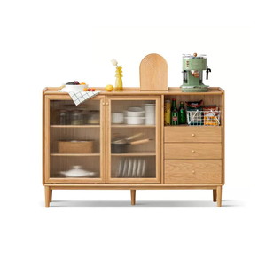 Armadietto <span class=keywords><strong>per</strong></span> credenza in legno massello ultrasottile da tè in rovere moderno deposito da cucina <span class=keywords><strong>per</strong></span> <span class=keywords><strong>mobili</strong></span> da soggiorno - Product Image 5