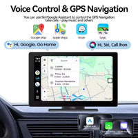 Caméra embarquée DVR avec écran tactile IPS de 9 pouces, Bluetooth, Wi-Fi, CarPlay sans fil, Android Auto sans fil, lecteur DVD portable pour voiture universelle