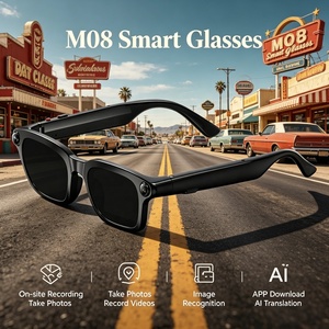 Lunettes Intelligentes M08 avec Caméra HD 800W, Compatibles Toutes Plateformes, Traduction IA, Commande Tactile, Lunettes Connectées d'Extérieur – Vente en Gros - Product Image 1