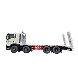 Camion à plateau HOWO 8×4 d'occasion, transporteur d'équipements lourds, chargeur bas pour machines de construction - Product Image 1