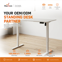 Bureau debout ergonomique moderne et minimaliste en fer et bois, réglable en hauteur