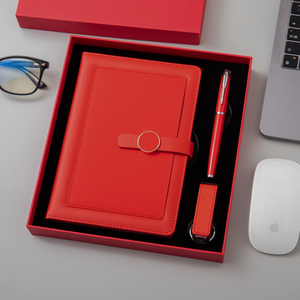 A5 Leather Business Office Journal Planner Diary Notebook Set con USB Flash y bolígrafo para la mercancía personalizada más popular - Product Image 4