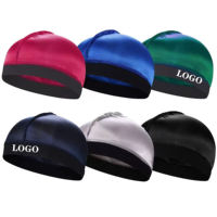 Gorra de compresión sedosa con logo personalizado para ondas 360, 540, 720, transpirable, tipo durag, gorro deportivo para exteriores