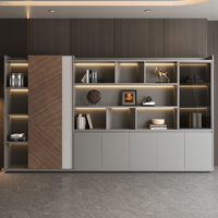 Bureau de direction en bois, mobilier de bureau modulaire, bureau de direction au design moderne, plateau de table en bois de noyer gris, ensemble bureau et chaise de bureau