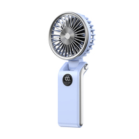 Ventilateur de bureau 235 °   Ventilateur de cou pliable à 5 vitesses, avec écran LED, 10 heures d'autonomie, idéal pour l'extérieur, le maquillage, la maison, le bureau et les voyages