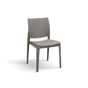 Ensemble de 4 chaises Alberto en polypropylène gris tourterelle pour intérieur et extérieur - Product Image 1