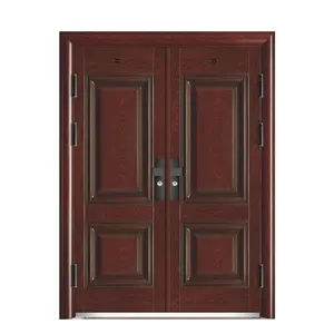 Nhà Sản Xuất Bán Buôn Chất Lượng Cao Front Entry Cửa Chính Trang Trí Kim Loại Tùy Chỉnh Thép Đôi Lá An Ninh Cửa