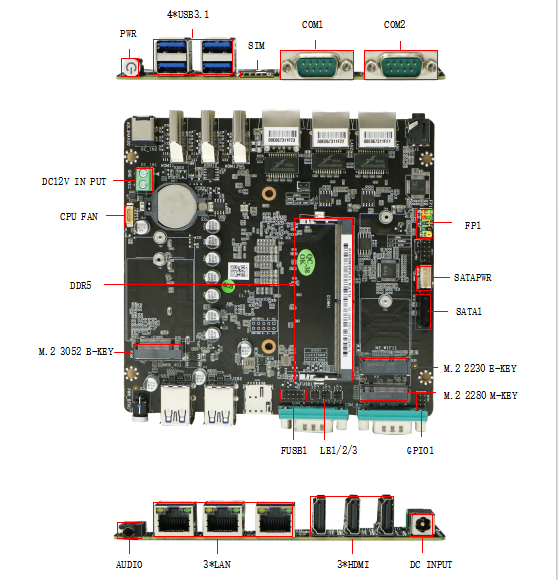 Yanling ITX Motherboard with 4 USB3.1 3 Lan Intel 11th Gen Core Single Channel SATA Integrated Graphics New Product