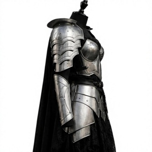 Ensemble d'armure de guerrier fantastique en acier inoxydable plaqué argent, thème mode, artisanat métallique soudé, forme irrégulière - Product Image 3