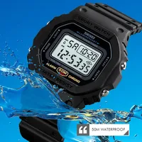 Skmei 1628 lumineux homme montres-bracelets réveil Reloj extérieur LED numérique hommes montres Sport étanche hommes électronique Hombre