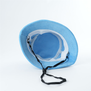 หมวกทรงถังสำหรับเด็กหมวกบอนนี่ผ้าลูกฟูกปักโลโก้และเชือกแบบกำหนดเอง - Product Image 4