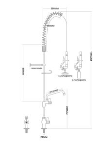 Pistolet de pré-évier industriel haute pression pour cuisine de restaurant - Product Image 3