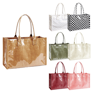 Fashion Pvc Leather Tote <strong>Bags</strong> With Custom Printed Logo for Students Officers Commute - Product Image 1