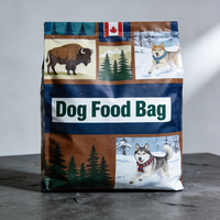 Pochette à fermeture éclair avec poignée facile à déchirer, à double paroi, résistante à l'humidité, personnalisable avec impression de logo, format 16 oz, pour aliments pour animaux de compagnie