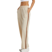 DL337 2023 nouvelle arrivée pantalon évasé pour femmes ample jambe large cordon confortable Joggers danse athlétique avec pantalon à rayures latérales