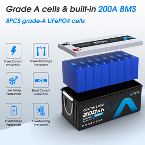 Stock UE <span class=keywords><strong>Batterie</strong></span> Bluetooth 12V 100Ah 200Ah 300Ah 24V <span class=keywords><strong>pour</strong></span> <span class=keywords><strong>camping</strong></span>-cars Lifepo4 <span class=keywords><strong>pour</strong></span> système solaire <span class=keywords><strong>camping</strong></span>-cars moteurs de pêche à la traîne nettoyage de voiture - Product Image 2
