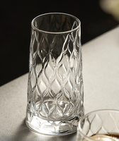 Verres à eau, à dessert et à whisky en verre gravé multi-feuilles, design esthétique, pour la maison, vente en gros