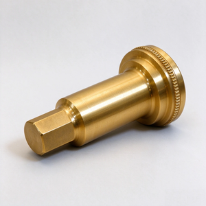 Pièces d'axe en laiton usinées CNC sur mesure, haute tolérance, avec usinage de tournage du cuivre, plusieurs rainures, trous et moletage - Product Image 4