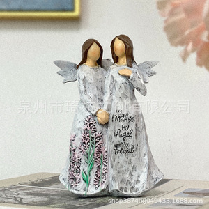 Figura de Hermanas Ángeles Hecha a Mano, Estilo Europeo, Regalo para el Día de la Madre, Decoración - Product Image 1