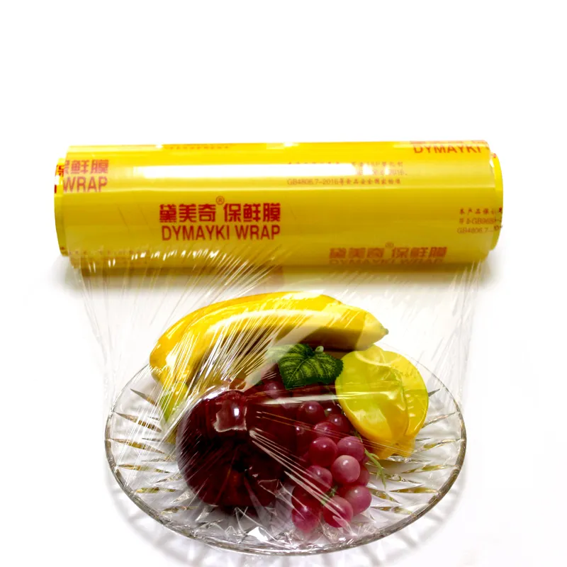 Keep food fresh plastic wrap pvc cling film jumbo roll for food grade soft food wrapping