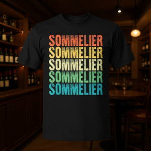T-shirt de travail style sommelier vintage noir unisexe taille adulte M L XL XXL - Product Image 3
