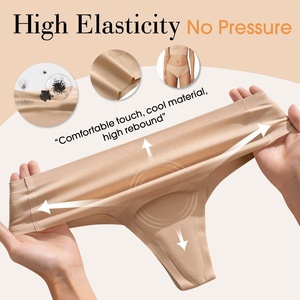 Braguitas de látex de alta calidad para mujer, a prueba de efecto camel toe, con almohadilla de látex, ropa interior transpirable sin costuras, tanga personalizada para mujer - Product Image 2