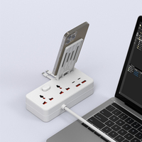 Multiprise avec support pour téléphone, rallonge électrique universelle avec prises USB