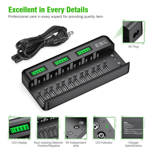 EBL Batteries Charger Aa <strong>Aaa</strong> Smart Rechargeable Battery Charger - Product Image 6