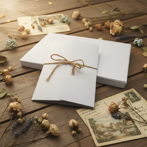 经典复古三折式商店礼品卡定制特殊纸张精美婚礼请柬 - Product Image 6