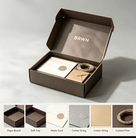 Coffret Cadeau de Bijoux Personnalisé en Matériaux Recyclés Écologiques Rigides Magnétiques, Fait Main, Impression Quadricolore, Emballage de Luxe, Merci