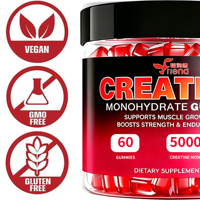 Gummies de créatine OEM pour la croissance musculaire, poudre de créatine monohydrate, gummies de créatine pré-entraînement, nutrition sportive, pilules pour la croissance musculaire