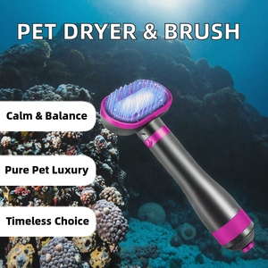 Secador de Pelo 2 en 1 para Mascotas con Cepillo Desenredante y Temperatura Ajustable para Perros Pequeños y Gatos, Fácil de Usar, con Fuente de Alimentación Recargable - Product Image 2