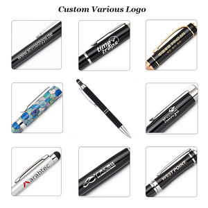 Regalos promocionales Multicolor Precio barato Aluminio Stylus Pen Metal Oficina Uso Bolígrafos retráctiles personalizados con logotipo - Product Image 5