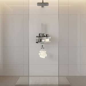 Porte-accessoires de douche suspendu en acier inoxydable 304 brossé argenté avec distributeur de savon liquide, étagère de rangement pour salle de bain - Product Image 2