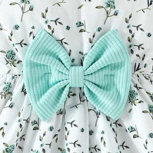 ชุดเซ็ตสองชิ้นสำหรับเด็กผู้หญิงสุดน่ารัก เสื้อแขนยาวทรงกลีบบัว ชุดเดรสลายดอกไม้ สวมใส่สบาย ระบายอากาศได้ดี ผลิตจากผ้าสแปนเด็กซ์/โพลีเอสเตอร์ สำหรับเด็กหญิงอายุ 3 เดือน - 3 ปี - Product Image 5