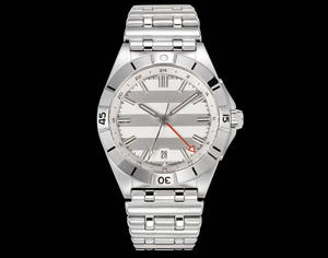 Montre de plongée sportive automatique mécanique en acier inoxydable, chronographe, cadran en cristal saphir, bracelet en cuir PU, résistance à l'eau 5 BAR - Product Image 1